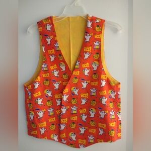 Hand Crafted Halloween Ghost Print Vest